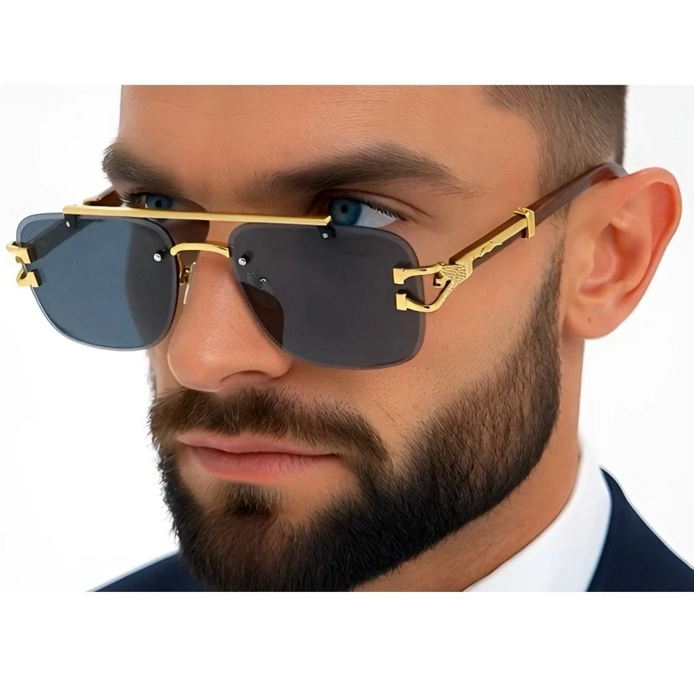 Sunglasses Men Shades UV400‎ Sun Protection Dark Grey Lens LEntes Gafas Humbres